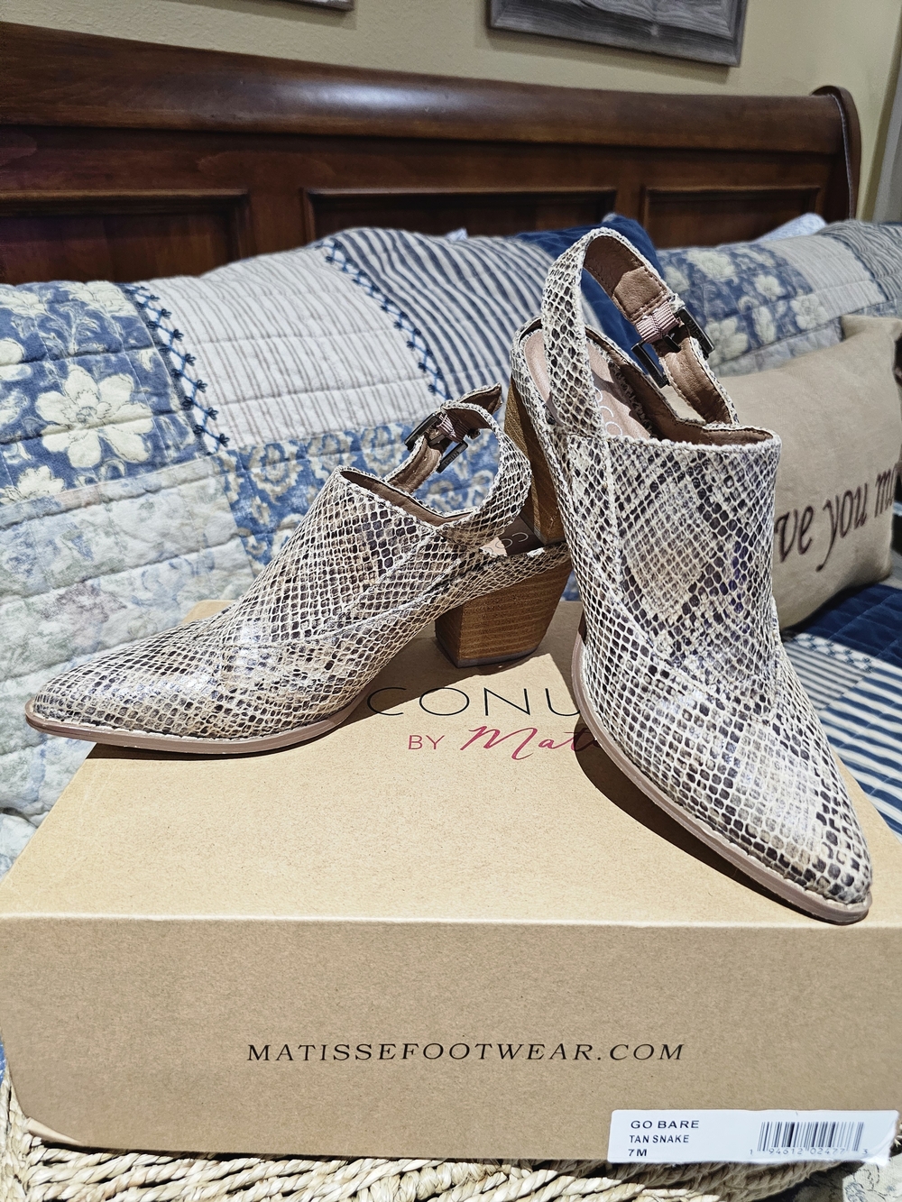 Matisse Tan Snake Print Slingback Mules